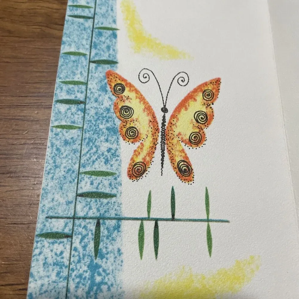 Vtg Volland Easter Greeting Card Daughter Butterfly